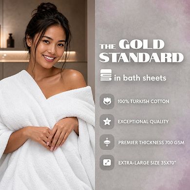 Extra Large Luxury Bath Sheets 2-Pack 700 GSM Highly Absorbent Hotel Spa Towels