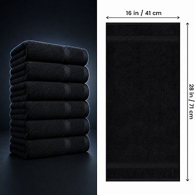 6-Pack Ring Spun Cotton Luxury Absorbent Towel Set for Home Spa Hotel