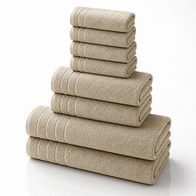 Set of 8 Super Fine Cotton Towels Quick Dry Super Absorbent Bathroom Set
