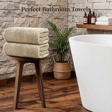Set of 4 Super Soft Absorbent Quick Dry Bath Towels Fine Cotton