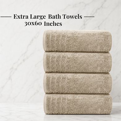 Set of 4 Super Soft Absorbent Quick Dry Bath Towels Fine Cotton