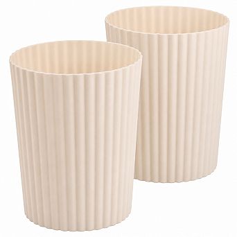 Round Plastic Trash Can 2 Pack Thickened PP For Home Office Dorm