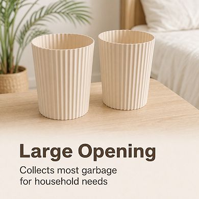Round Plastic Trash Can 2 Pack Thickened PP For Home Office Dorm
