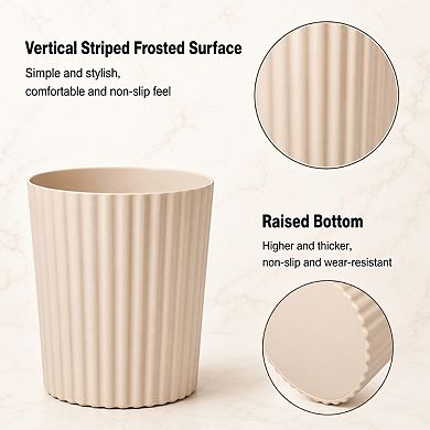 Round Plastic Trash Can 2 Pack Thickened PP For Home Office Dorm