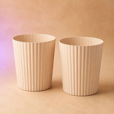 Round Plastic Trash Can 2 Pack Thickened PP For Home Office Dorm