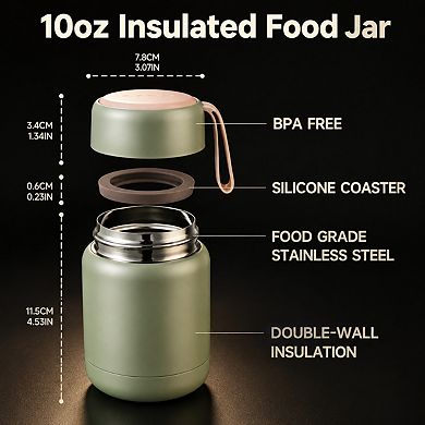 Smarkslabs 10oz Insulated Leakproof Stainless Steel Thermal Food Jar