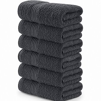 Combed Ring Spun Cotton Hand Towels Soft Absorbent Machine Washable Durable Hotel Spa