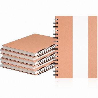 6 Pack Hard Cover Spiral Notebooks 200 Pages Ruled Lined for Work School Gift