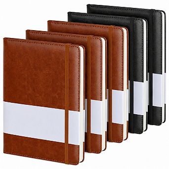 6 Pack A5 Hardcover Faux Leather Lined Journals 192 Pages For Work School Travel