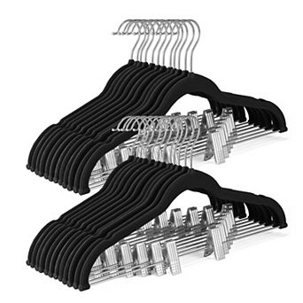 24 Pack Adjustable Clip Skirt Pant Hangers Heavy Duty Non Slip Space Saving