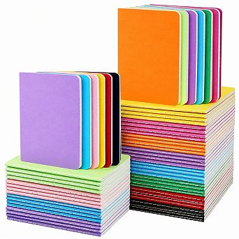 60 Pack Lined Pocket Notebooks Colorful Covers Thick Paper Bulk Set