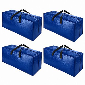 4 Pack Extra Large Heavy Duty Moving Bags With Straps Strong Handles Zippers Storage Totes