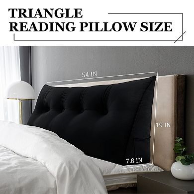 College Dorm Headrest Support Wedge Pillow With Side Pocket Bedding