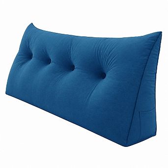 College Dorm Headrest Support Wedge Pillow With Side Pocket Bedding