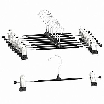 Heavy Duty Metal Pants Hangers With Adjustable Clips Non Slip Space Saving