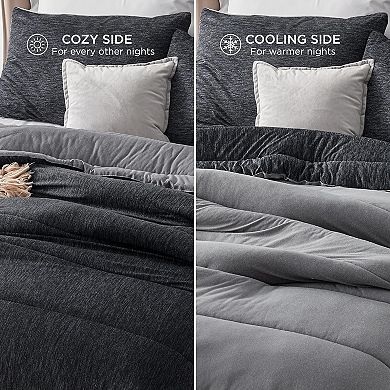 Queen Comforter Set - Cooling and Warm Bed Set, Reversible Bedding for All Season, 3 Pieces