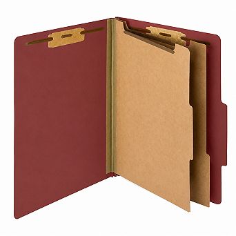 Red Classification Folders 2 Inch Expansions Durable Prongs Letter Size Organizing Files