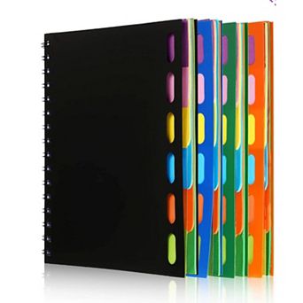 4 Pack 6 Subject A5 Spiral Notebooks College Ruled 240 Page Lined Journal Office Supplies