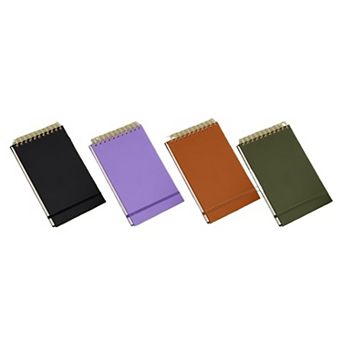 4 Pack A5 Top Spiral Notebooks College Ruled Hardcover with Pocket Elastic Band