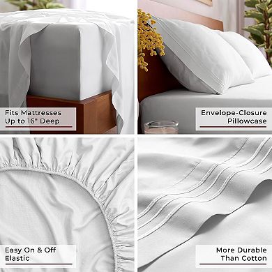 3 PC Twin XL Sheets Set,Extra Soft, Cooling Bed Sheets - Wrinkle, Fade, Stain Resistant