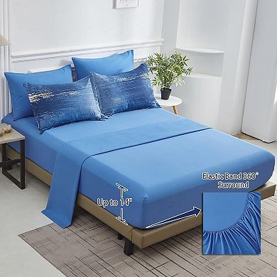 8 Pieces Comforter Set Queen Size Reversible Gradient Boho Bedding Set,Comforter, Sheets,Pillowcases