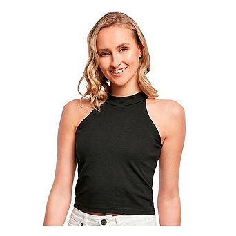Build Your Brand Womens/Ladies Turtle Neck Short Tank Top