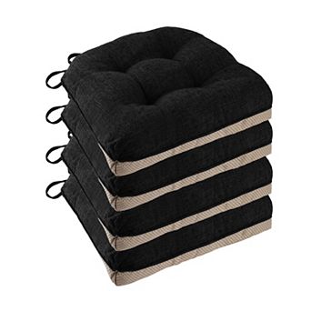 Non Slip Tufted Dining Chair Cushions Set Of 4 Soft Breathable Seat Pads With Ties