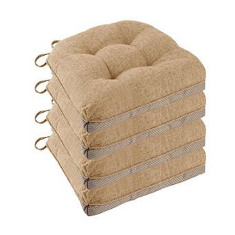 Non Slip Tufted Dining Chair Cushions Set Of 4 Soft Breathable Seat Pads With Ties
