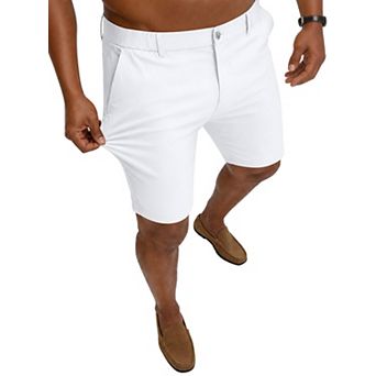 Men's Slim Fit Stretch Performance Chino Shorts Expandable Waist Casual Wear