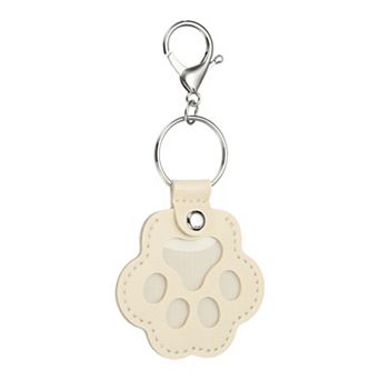 Pet Fur Storage Keychain, Dog Fur Keepsake Cat Paw Cute Leather Pet Memorial Gifts Handmade Keyring