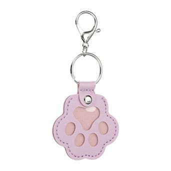 Pet Fur Storage Keychain, Dog Fur Keepsake Cat Paw Cute Leather Pet Memorial Gifts Handmade Keyring