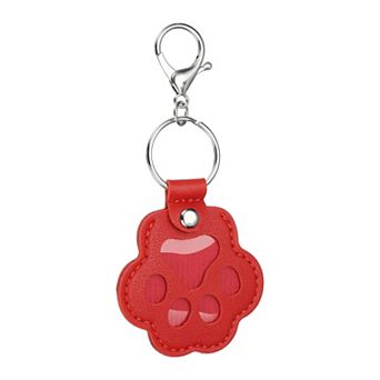 Pet Fur Storage Keychain, Dog Fur Keepsake Cat Paw Cute Leather Pet Memorial Gifts Handmade Keyring