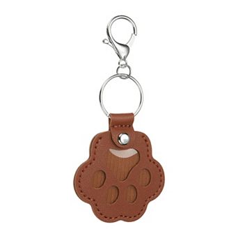 Pet Fur Storage Keychain, Dog Fur Keepsake Cat Paw Cute Leather Pet Memorial Gifts Handmade Keyring