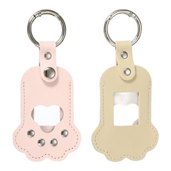 2 pc Pet Hair Keychain, Cat Paw Shaped Keychain Dog Hair Memorial Gift Keyring Leather Key Holder