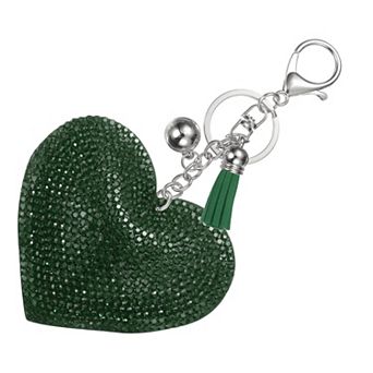 Rhinestone Keychains for Women, Cute Bling Heart Shape Purse Charm for Bag Handbags Car Keys