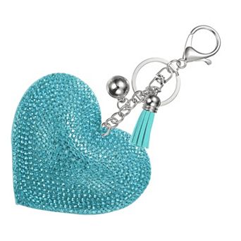 Rhinestone Keychains for Women, Cute Bling Heart Shape Purse Charm for Bag Handbags Car Keys