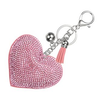 Rhinestone Keychains for Women, Cute Bling Heart Shape Purse Charm for Bag Handbags Car Keys