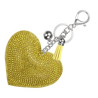 Rhinestone Keychains for Women, Cute Bling Heart Shape Purse Charm for Bag Handbags Car Keys
