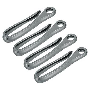 4 pc Fish Hook Keychain, Alloy U Shape Key Belt Clip Solid Key Chain Pocket Clip