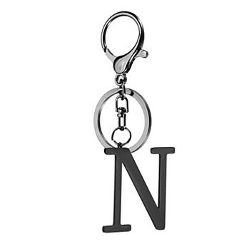 Initial Letter Key Chain, Stainless Steel Alphabet Keyring Charm Pendant Key Rings