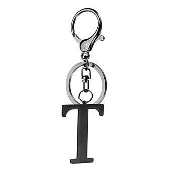 Initial Letter Key Chain, Stainless Steel Alphabet Keyring Charm Pendant Key Rings