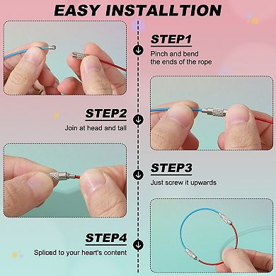 12Pcs Keychain Loop, Stainless Steel Wire Rings Key Ring Loop Holder for Hanging Tag