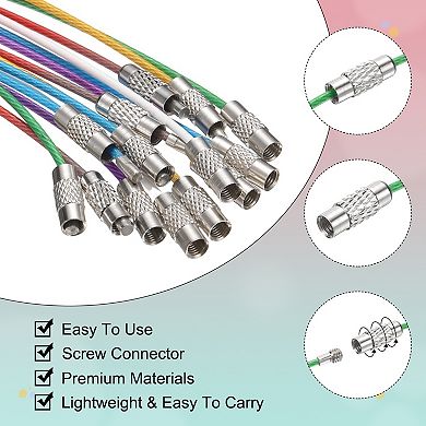 12Pcs Keychain Loop, Stainless Steel Wire Rings Key Ring Loop Holder for Hanging Tag