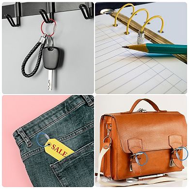 12Pcs Keychain Loop, Stainless Steel Wire Rings Key Ring Loop Holder for Hanging Tag