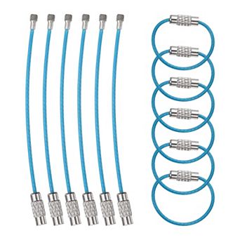 12 pc Keychain Loop, Stainless Steel Wire Rings Key Ring Loop Holder for Hanging Tag