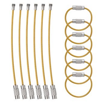 12 pc Keychain Loop, Stainless Steel Wire Rings Key Ring Loop Holder for Hanging Tag