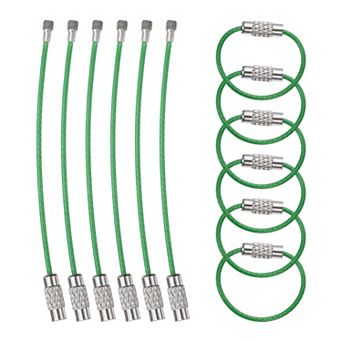 12 pc Keychain Loop, Stainless Steel Wire Rings Key Ring Loop Holder for Hanging Tag