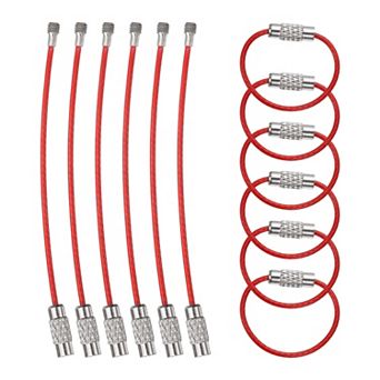 12 pc Keychain Loop, Stainless Steel Wire Rings Key Ring Loop Holder for Hanging Tag