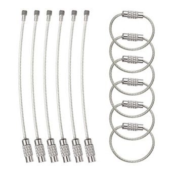 12 pc Keychain Loop, Stainless Steel Wire Rings Key Ring Loop Holder for Hanging Tag