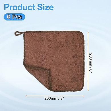 6Pcs Microfiber Cleaning Cloth, Multi-Functional Cleaning Towels Reusable Absorbent Rag with Hook